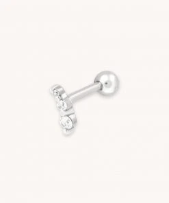 Astrid & Miyu Glimmer Crystal Barbell In Silver Best Sellers