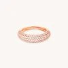 Astrid & Miyu Glimmer Pave Dome Ring In Rose Gold 1 Astrid & Miyu Glimmer Pave Dome Ring In Rose Gold