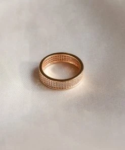 Astrid & Miyu Glimmer Pave Stacking Ring In Gold