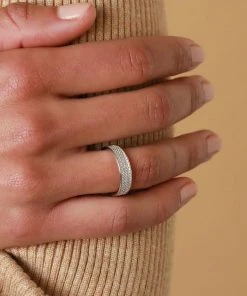 Astrid & Miyu Glimmer Pave Stacking Ring In Silver