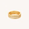 Astrid & Miyu Glimmer Pave Stacking Ring In Gold 2 Astrid & Miyu Glimmer Pave Stacking Ring In Gold