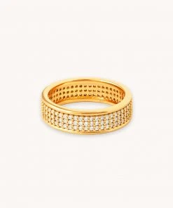 Astrid & Miyu Glimmer Pave Stacking Ring In Gold