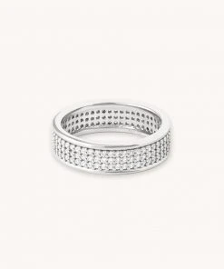 Astrid & Miyu Glimmer Pave Stacking Ring In Silver