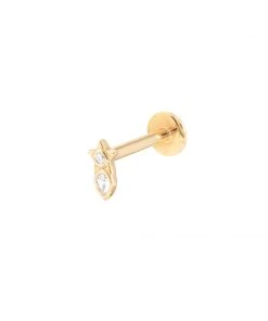 Astrid & Miyu Solid Gold Crystal Star Piercing Stud