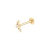 Astrid & Miyu Beaded Curved Piercing Stud In Solid Gold 1 Astrid & Miyu Beaded Curved Piercing Stud In Solid Gold