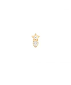 Astrid & Miyu Solid Gold Crystal Star Piercing Stud 9 Astrid & Miyu Solid Gold Crystal Star Piercing Stud
