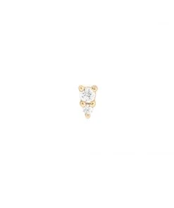 Astrid & Miyu Earrings Solid Gold Stacked Crystal Piercing Stud