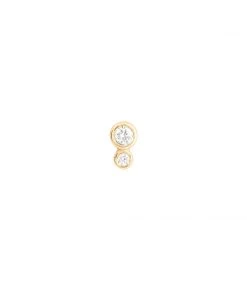 Astrid & Miyu Solid Gold Double Diamond Piercing Stud 9 Astrid & Miyu Solid Gold Double Diamond Piercing Stud