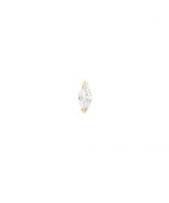 Astrid & Miyu Earrings Solid Gold Marquise Piercing Stud