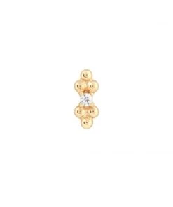 Astrid & Miyu Solid Gold Crystal Beaded Piercing Stud Earrings