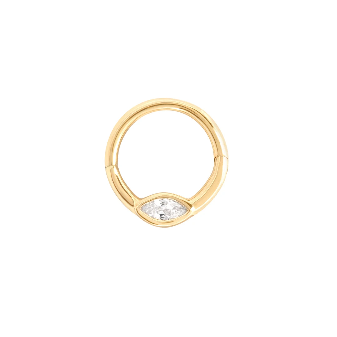 Astrid & Miyu Earrings Solid Gold Marquise Daith Hoop 3 Astrid & Miyu Earrings Solid Gold Marquise Daith Hoop