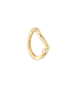 Astrid & Miyu Solid Gold Wave Rook Hoop Earrings