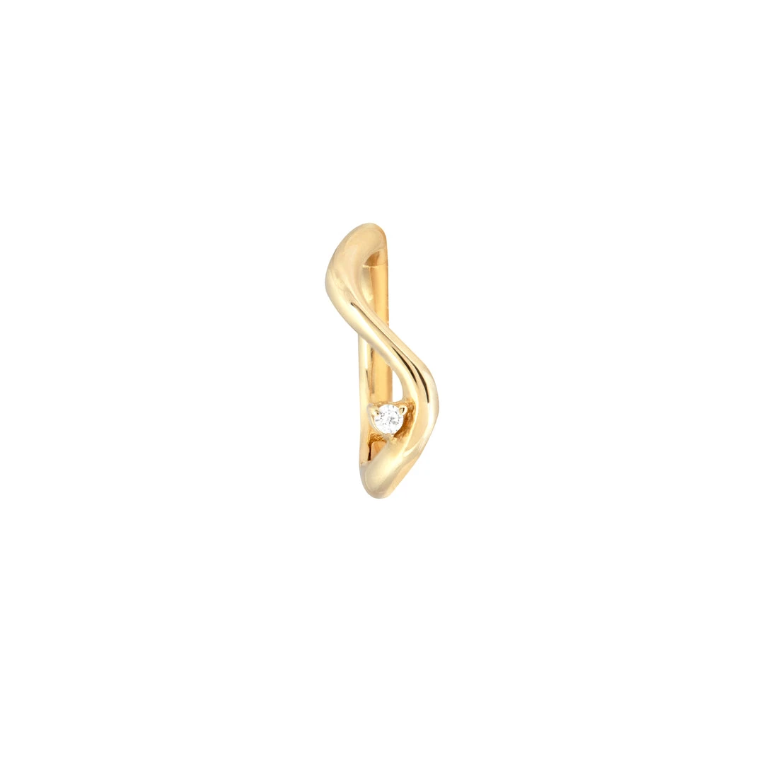 Astrid & Miyu Solid Gold Wave Rook Hoop Earrings 5 Astrid & Miyu Solid Gold Wave Rook Hoop Earrings