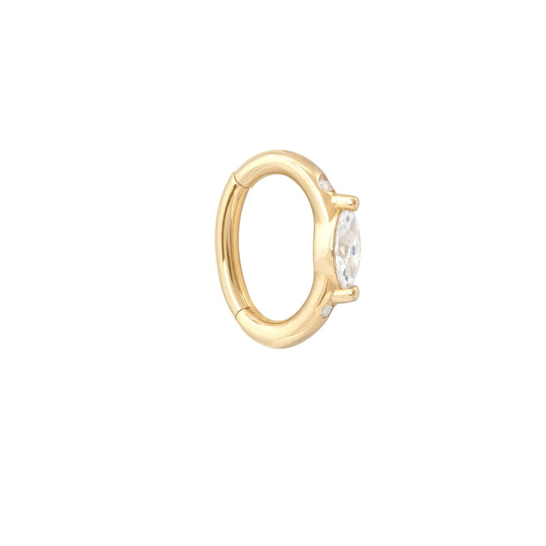 Astrid & Miyu Solid Gold Marquise Rook Hoop Earrings 3 Astrid & Miyu Solid Gold Marquise Rook Hoop Earrings