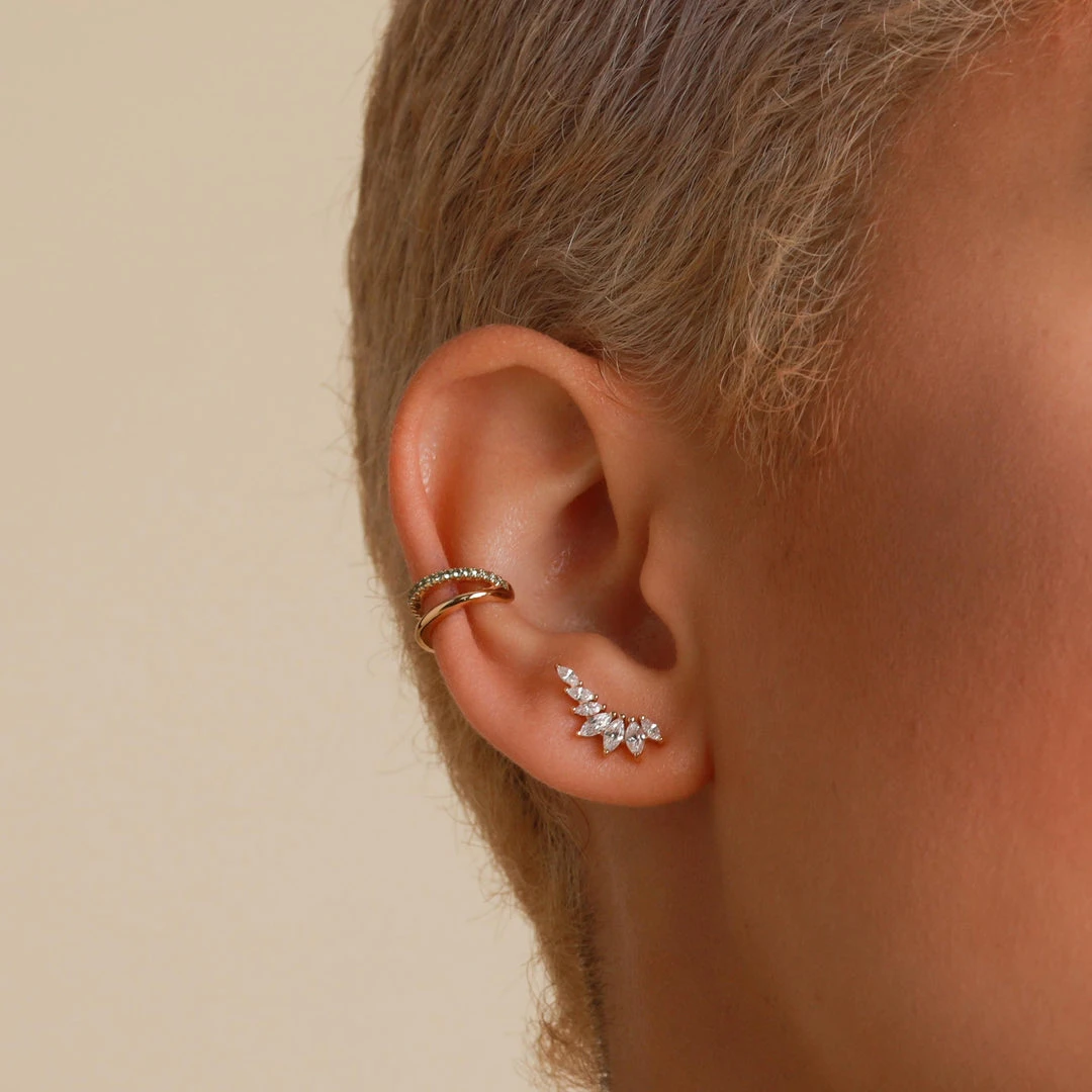 Astrid & Miyu Best Sellers Glimmer Navette Stud Earrings In Gold 7 Astrid & Miyu Best Sellers Glimmer Navette Stud Earrings In Gold