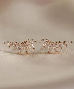 Astrid & Miyu Best Sellers Glimmer Navette Stud Earrings In Gold 9 Astrid & Miyu Best Sellers Glimmer Navette Stud Earrings In Gold