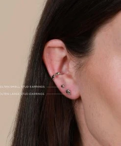 Astrid & Miyu Molten Large Stud Earrings In Silver 11 Astrid & Miyu Molten Large Stud Earrings In Silver