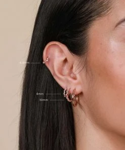 Astrid & Miyu Cluster Hoop 11.5mm In Rose Gold Earrings 9 Astrid & Miyu Cluster Hoop 11.5mm In Rose Gold Earrings