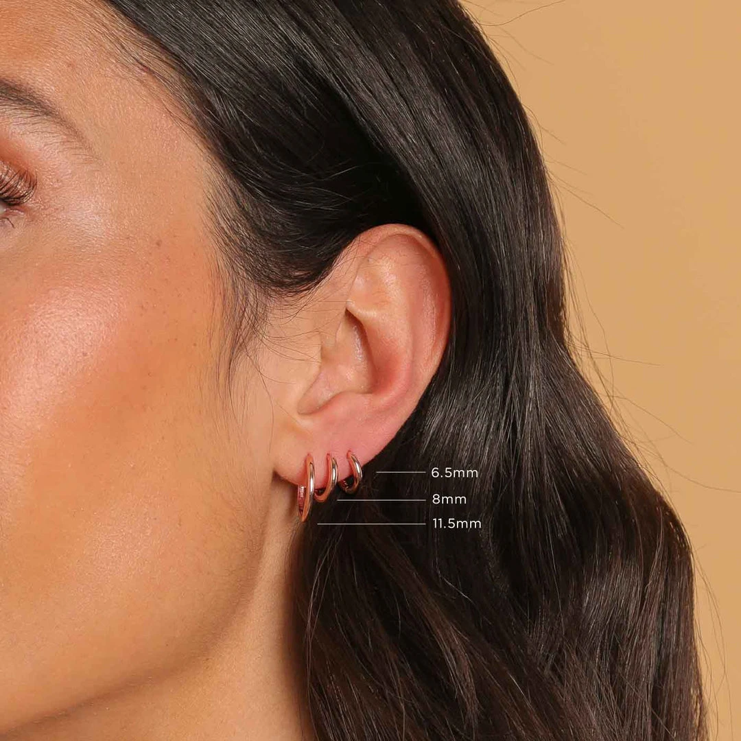 Astrid & Miyu Essential 6.5mm Hoop In Rose Gold 6 Astrid & Miyu Essential 6.5mm Hoop In Rose Gold