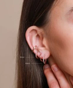 Astrid & Miyu Jewelled Hoop 8mm In Rose Gold Earrings