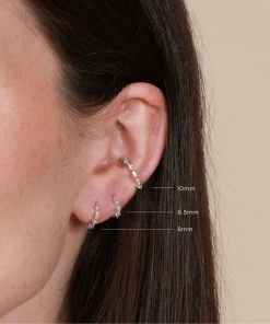 Astrid & Miyu Navette Hoop 11.5mm In Silver 13 Astrid & Miyu Navette Hoop 11.5mm In Silver