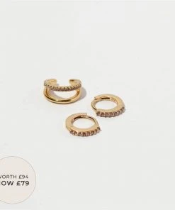 Astrid & Miyu Hope Stacking Set In Gold