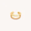 Astrid & Miyu Illusion Pink Ear Cuff In Gold 1 Astrid & Miyu Illusion Pink Ear Cuff In Gold