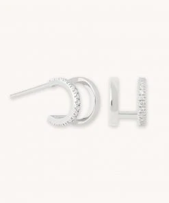 Astrid & Miyu Illusion Stud Earrings In Silver