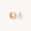 Astrid & Miyu Earrings Illusion Crystal Huggies In Rose Gold 2 Astrid & Miyu Earrings Illusion Crystal Huggies In Rose Gold