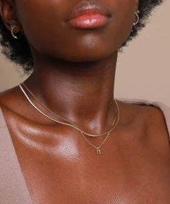 Astrid & Miyu Best Sellers A Initial Pendant Necklace In Gold With A