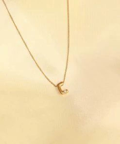 Astrid & Miyu C Initial Pendant Necklace In Gold With C Pendant Necklaces
