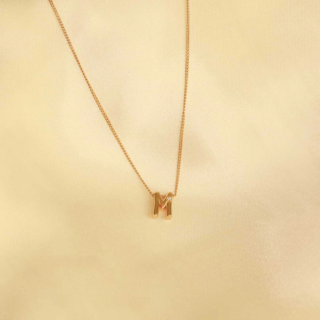 Astrid & Miyu Pendant Necklaces M Initial Pendant Necklace In Gold With M 5 Astrid & Miyu Pendant Necklaces M Initial Pendant Necklace In Gold With M