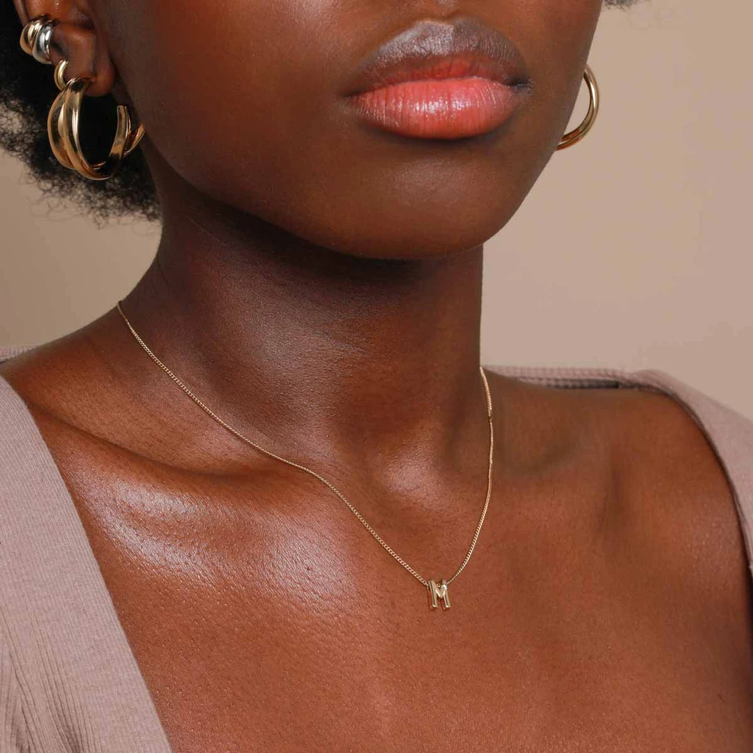 Astrid & Miyu Pendant Necklaces M Initial Pendant Necklace In Gold With M 4 Astrid & Miyu Pendant Necklaces M Initial Pendant Necklace In Gold With M