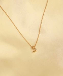 Astrid & Miyu S Initial Pendant Necklace In Gold With S 8 Astrid & Miyu S Initial Pendant Necklace In Gold With S