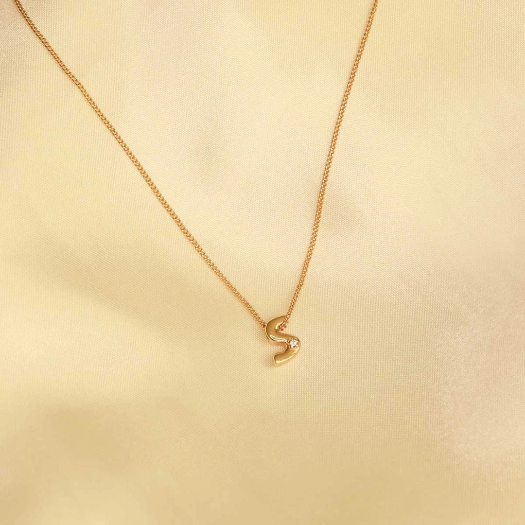 Astrid & Miyu S Initial Pendant Necklace In Gold With S 5 Astrid & Miyu S Initial Pendant Necklace In Gold With S