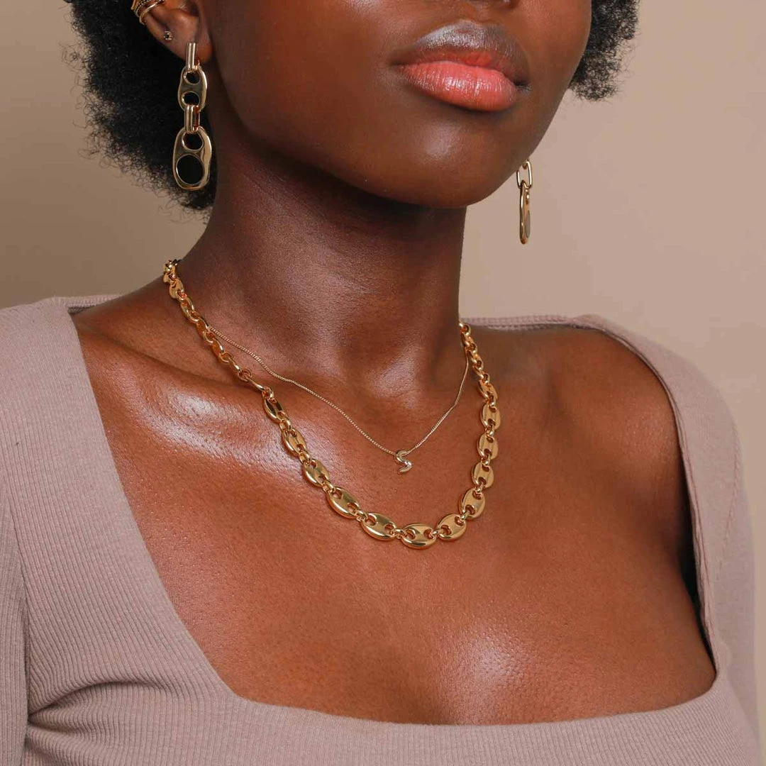 Astrid & Miyu S Initial Pendant Necklace In Gold With S 4 Astrid & Miyu S Initial Pendant Necklace In Gold With S