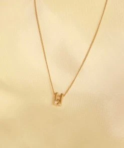 Astrid & Miyu W Initial Pendant Necklace In Gold With W Pendant Necklaces
