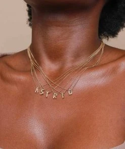 Astrid & Miyu S Initial Pendant Necklace In Gold With S 9 Astrid & Miyu S Initial Pendant Necklace In Gold With S