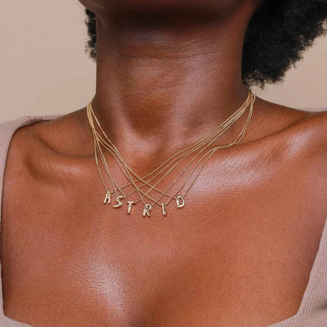 Astrid & Miyu S Initial Pendant Necklace In Gold With S 6 Astrid & Miyu S Initial Pendant Necklace In Gold With S