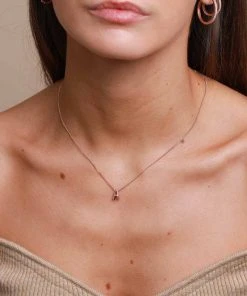Astrid & Miyu Necklaces A Initial Pendant Necklace In Rose Gold With A