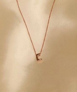 Astrid & Miyu Pendant Necklaces C Initial Pendant Necklace In Rose Gold With C