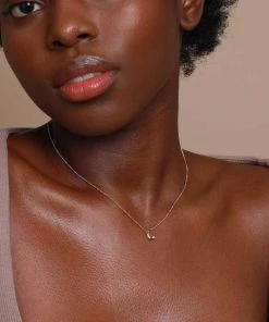 Astrid & Miyu Pendant Necklaces C Initial Pendant Necklace In Rose Gold With C