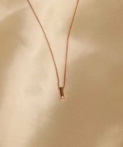 Astrid & Miyu I Initial Pendant Necklace In Rose Gold With I Pendant Necklaces