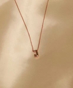 Astrid & Miyu J Initial Pendant Necklace In Rose Gold With J