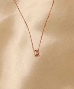 Astrid & Miyu Pendant Necklaces Q Initial Pendant Necklace In Rose Gold With Q