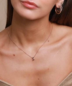 Astrid & Miyu Pendant Necklaces S Initial Pendant Necklace In Rose Gold With S