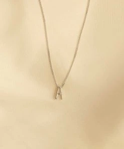 Astrid & Miyu A Initial Pendant Necklace In Silver With A