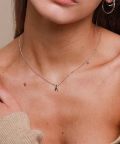 Astrid & Miyu A Initial Pendant Necklace In Silver With A