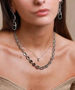 Astrid & Miyu Pendant Necklaces C Initial Pendant Necklace In Silver With C 10 Astrid & Miyu Pendant Necklaces C Initial Pendant Necklace In Silver With C