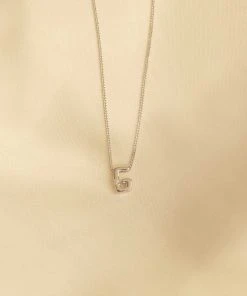 Astrid & Miyu G Initial Pendant Necklace In Silver With G